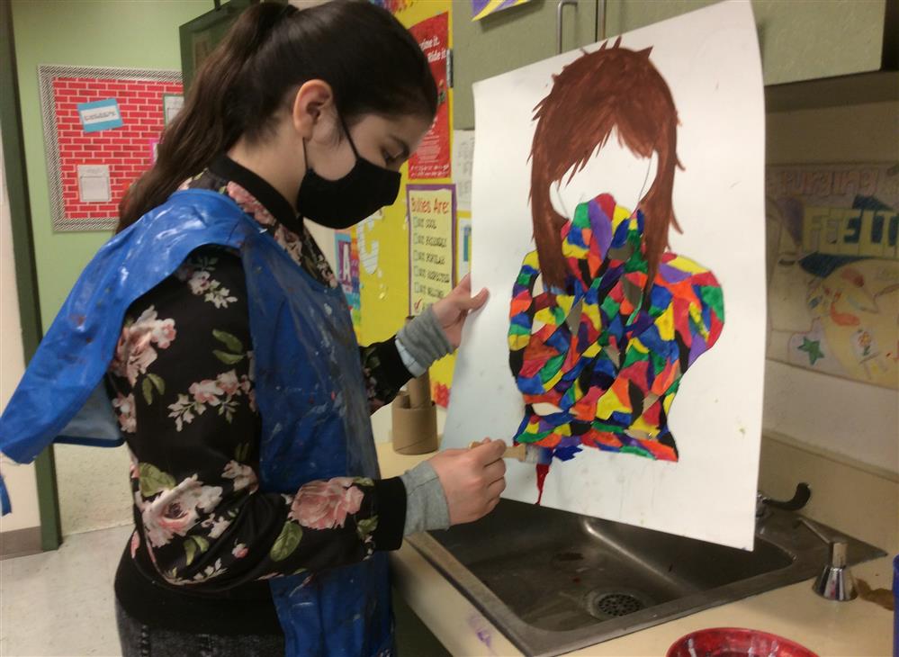 Student creating art 